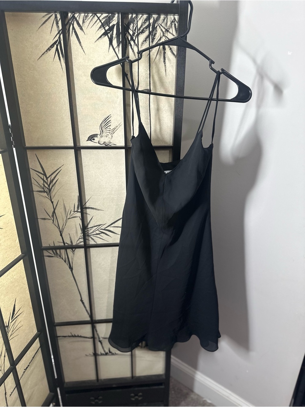 AJ Bari Black Satin Slip Dress Size 6